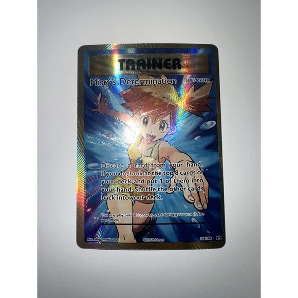 Misty's Determination 108/108 DOUBLE ERROR MISCUT + TEXTURE ON BACK NEAR MINT!!